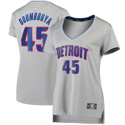 Sekou Doumbouya Detroit Pistons Fanatics Branded Women's Fast Break Replica Jersey Silver - Statement Edition