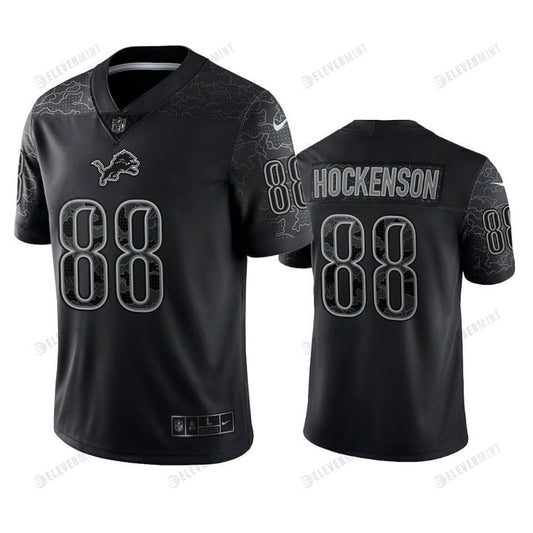 T.J. Hockenson 88 Detroit Lions Black Reflective Limited Jersey - Men