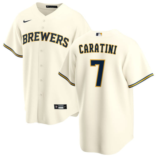 Victor Caratini Milwaukee Brewers Nike Home Replica Jersey - Cream