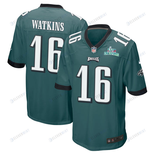 Quez Watkins 16 Philadelphia Eagles Super Bowl LVII Champions Men Game Jersey - Midnight Green