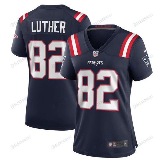 T.J. Luther 82 New England Patriots Women Team Game Jersey - Navy