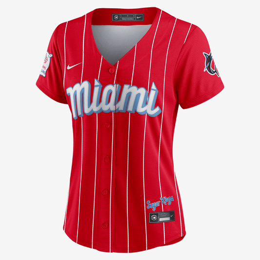 MLB Miami Marlins City Connect Women's Replica Baseball Jersey - Red