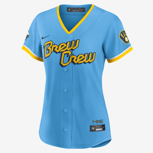 MLB Milwaukee Brewers City Connect Women's Replica Baseball Jersey - Powder Blue