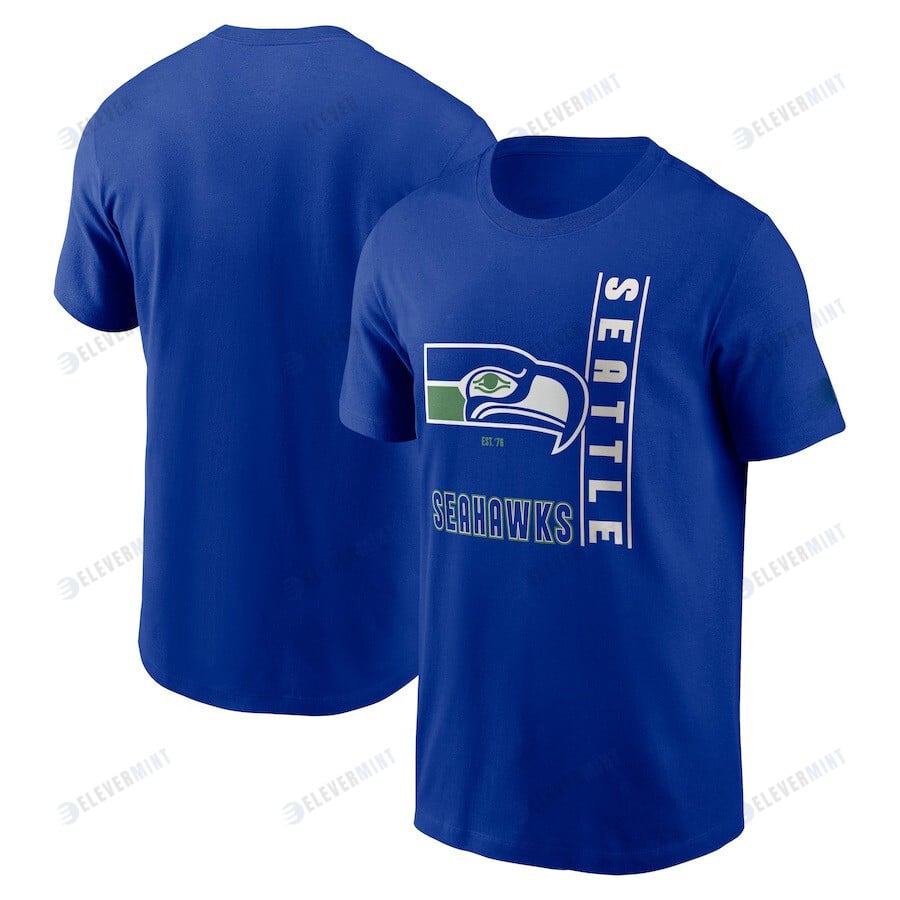 Seattle Seahawks Lockup Essential T-Shirt - Royal