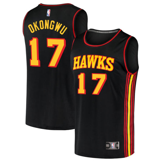 Onyeka Okongwu Atlanta Hawks Fanatics Branded Youth Fast Break Replica Jersey - Statement Edition - Black