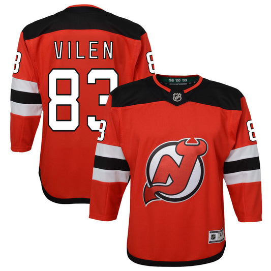 Topias Vilen New Jersey Devils Youth Home Premier Jersey - Red