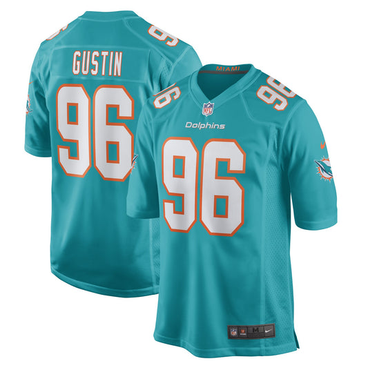 Porter Gustin Miami Dolphins Nike Game Player Jersey - Aqua