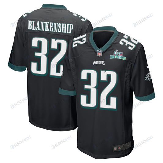 Reed Blankenship 32 Philadelphia Eagles Super Bowl LVII Champions Men Game Jersey - Black