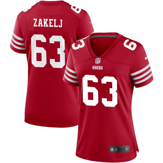 Nick Zakelj San Francisco 49ers Nike Women's Game Jersey - Scarlet