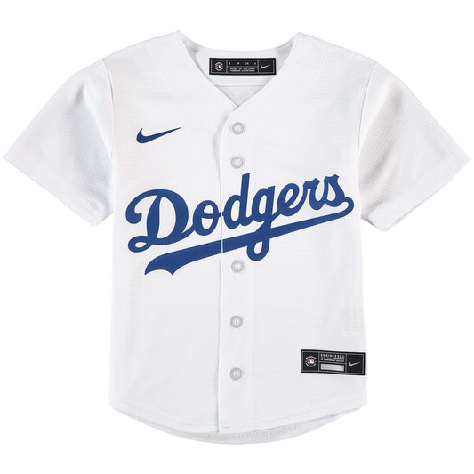 Youth  Nike Dodgers Home Replica Team Jersey - White