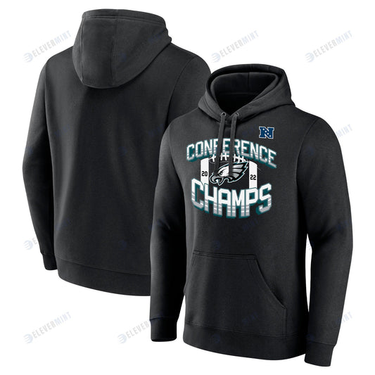 Philadelphia Eagles 2022 NFC Conference Champions Icon Bold Pullover Hoodie - Black