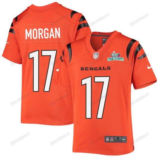 Stanley Morgan 17 Cincinnati Bengals Super Bowl LVII Champions Youth Alternate Game Jersey - Orange