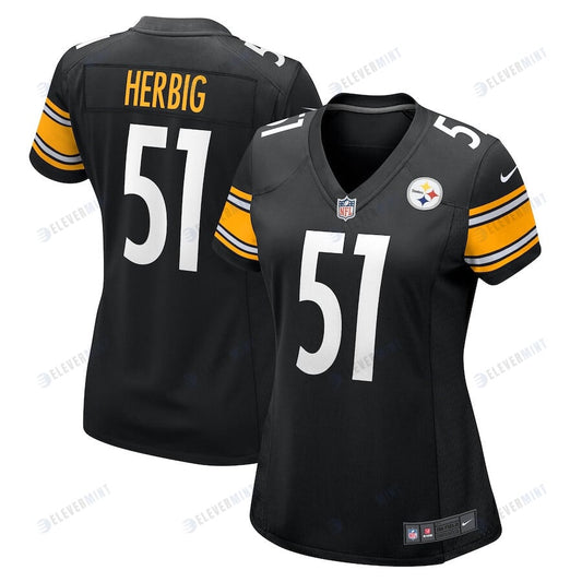 Nick Herbig 51 Pittsburgh Steelers Women Game Jersey - Black