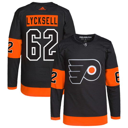 Olle Lycksell Philadelphia Flyers adidas Alternate Primegreen Authentic Pro Jersey - Black