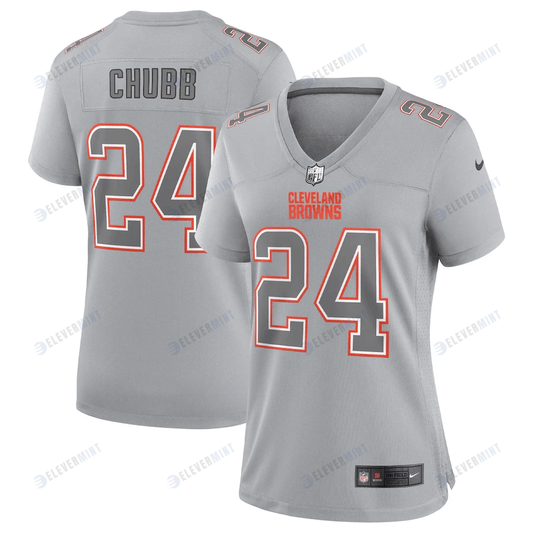 Nick Chubb Cleveland Browns Women's Atmosphere Fashion Game Jersey - Gray