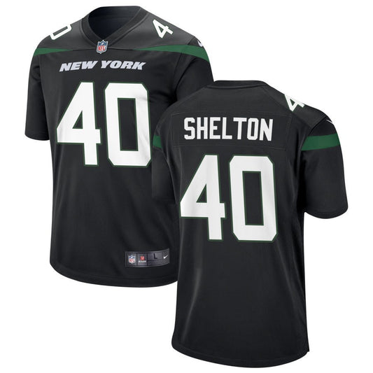 Nehemiah Shelton New York Jets Nike Alternate Game Jersey - Stealth Black