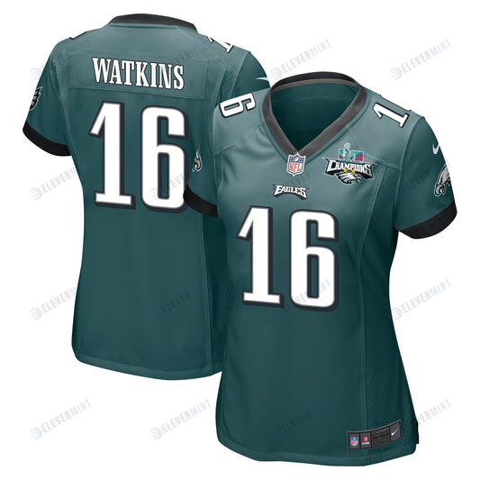 Quez Watkins 16 Philadelphia Eagles Super Bowl LVII Champions 2 Stars Women Game Jersey - Midnight Green