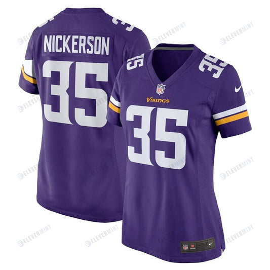 Parry Nickerson 35 Minnesota Vikings Women's Home Game Player Jersey - Purple