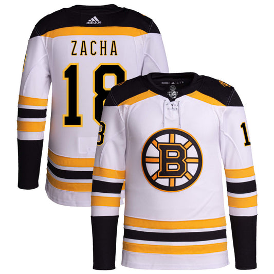 Pavel Zacha Boston Bruins adidas Away Primegreen Authentic Pro Jersey - White