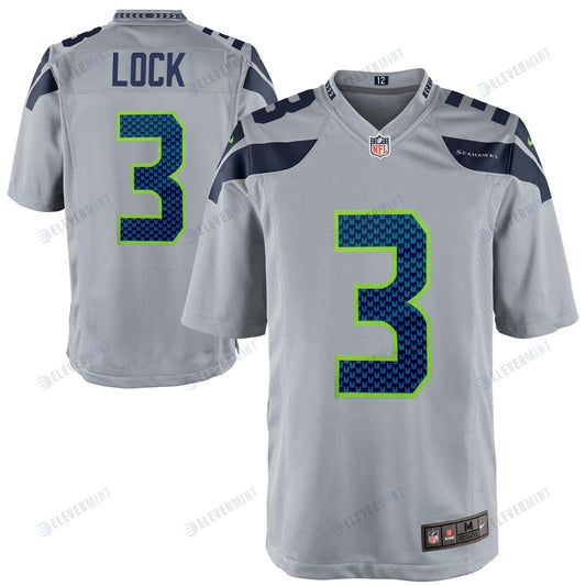 Seattle Seahawks Drew Lock 3 Alternate Game Jersey - Gray Jersey