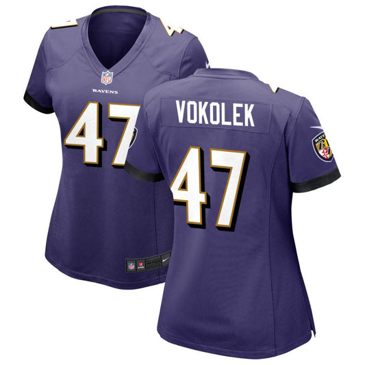 Travis Vokolek Baltimore Ravens Nike Women's Game Jersey - Purple