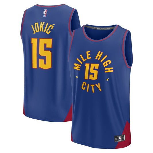 Nikola Jokic Denver Nuggets Fanatics Branded Fast Break Replica Player Jersey - Statement Edition - Navy