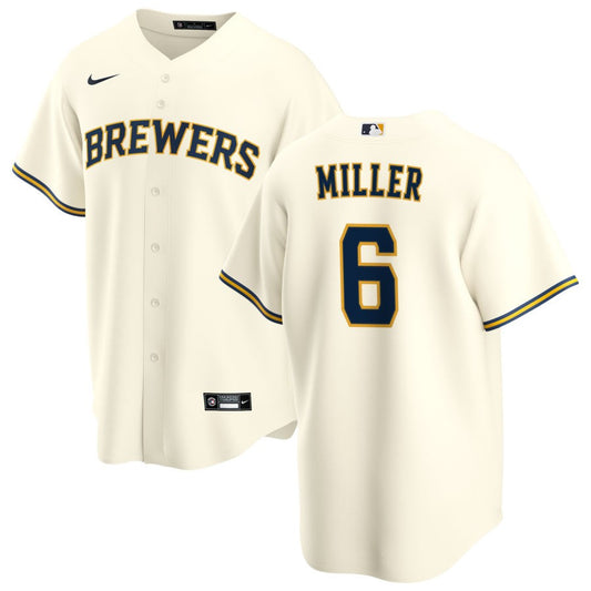 Owen Miller Milwaukee Brewers Nike Home Replica Jersey - Cream