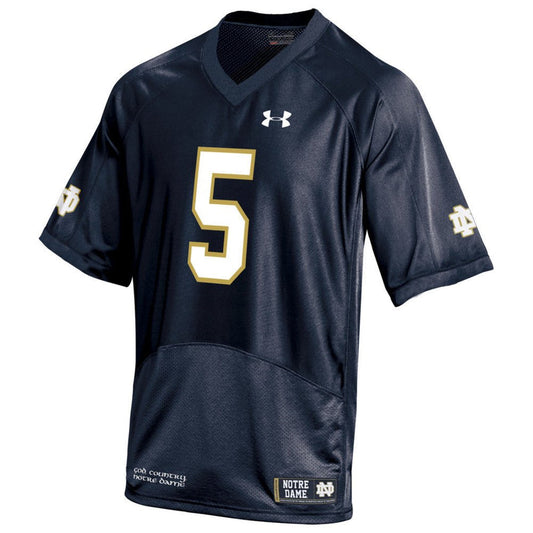 Notre Dame Fighting Irish Under Armour NCAA Men's Premier Navy Sideline Replica #5 Jersey