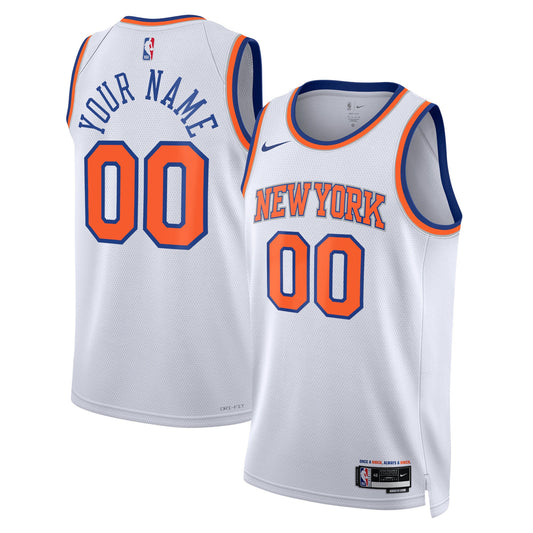 New York Knicks Nike Unisex Swingman Custom Jersey White - Icon Edition