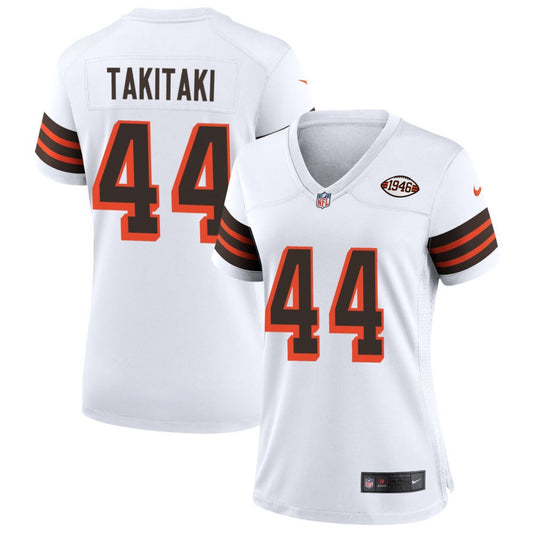 Sione Takitaki Cleveland Browns Nike Women's 1946 Collection Alternate Jersey - White