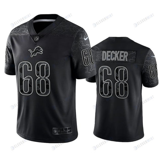 Taylor Decker 68 Detroit Lions Black Reflective Limited Jersey - Men