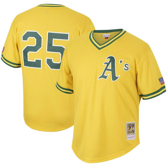 Mitchell & Ness Oakland Athletics Mark McGwire 1990 Cooperstown Collection Authentic Practice Jersey - Yellow