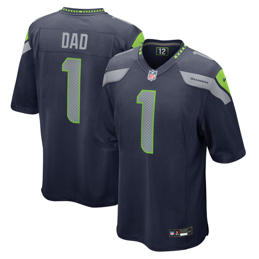 Number 1 Dad Seattle Seahawks Nike Game Jersey - College Navy