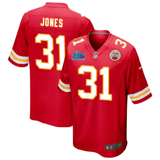 Nic Jones Kansas City Chiefs Nike Super Bowl LVII Game Jersey - Red