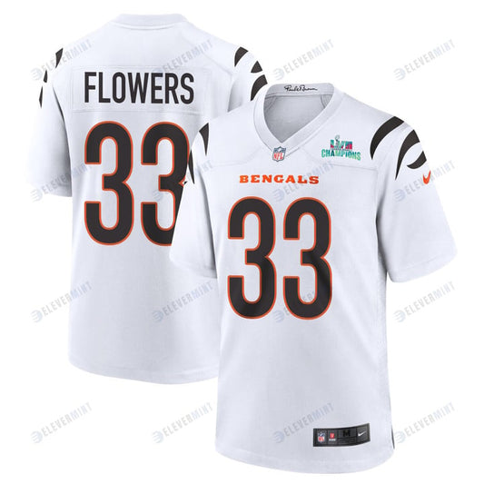 Tre Flowers 33 Cincinnati Bengals Super Bowl LVII Champions Men Game Jersey - White