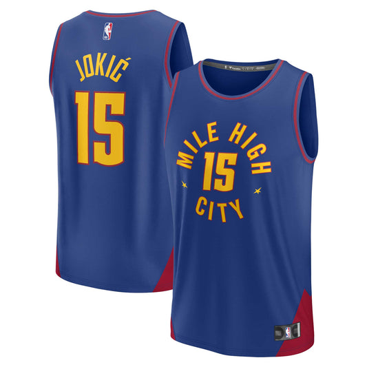 Nikola Jokic Denver Nuggets Fanatics Branded 2022/23 Fast Break Replica Jersey - Statement Edition - Blue