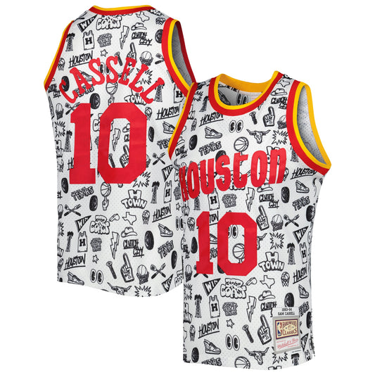 Sam Cassell Houston Rockets Mitchell & Ness 1993-94 Hardwood Classics Doodle Swingman Jersey - White