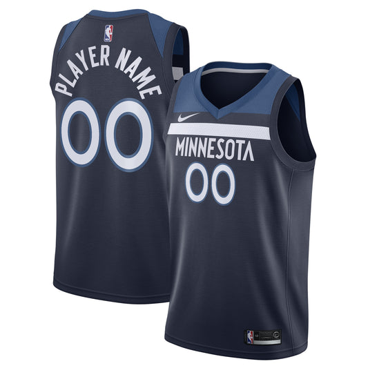 Minnesota Timberwolves Nike Swingman Custom Jersey Navy - Icon Edition