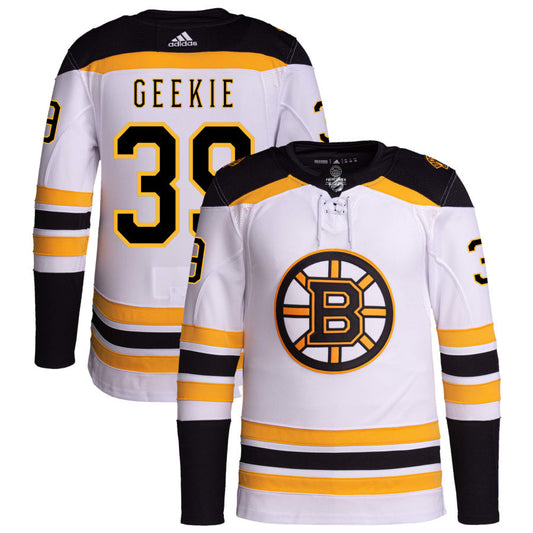 Morgan Geekie Boston Bruins adidas Away Primegreen Authentic Pro Jersey - White