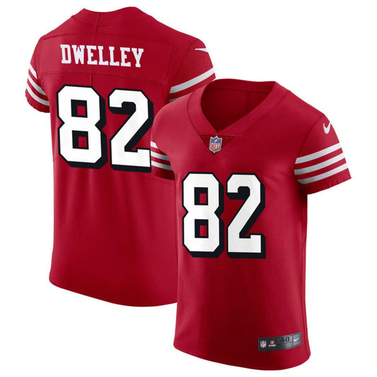 Ross Dwelley San Francisco 49ers Nike Alternate Vapor Elite Jersey - Scarlet