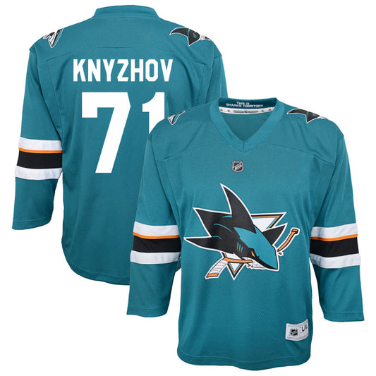 Nikolai Knyzhov San Jose Sharks Youth 2021/22 Home Replica Jersey - Teal