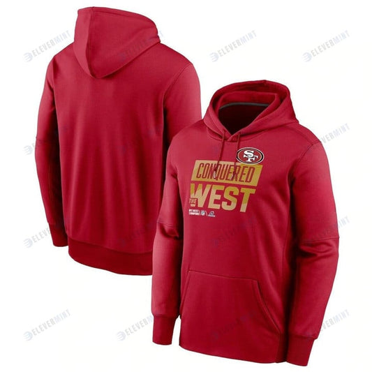 San Francisco 49ers 2022 NFC West Division Champions Locker Room Trophy Collection Pullover Hoodie - Scarlet