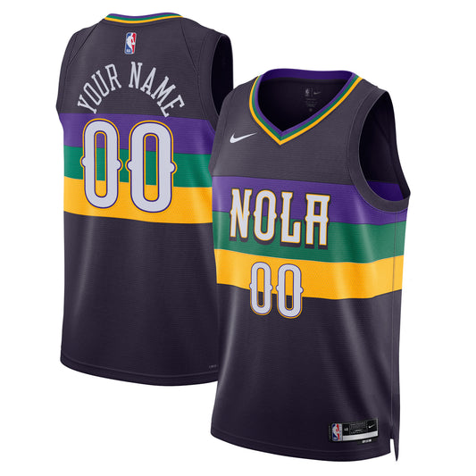 New Orleans Pelicans Nike Unisex 2022/23 Swingman Custom Jersey - City Edition - Purple