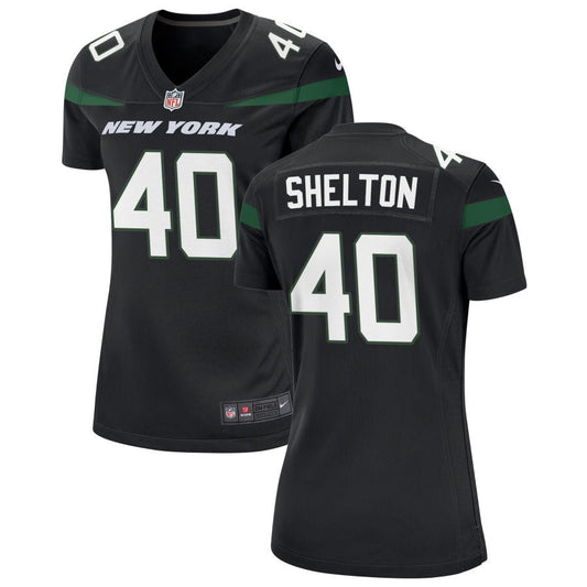 Nehemiah Shelton New York Jets Nike Women's Alternate Game Jersey - Stealth Black