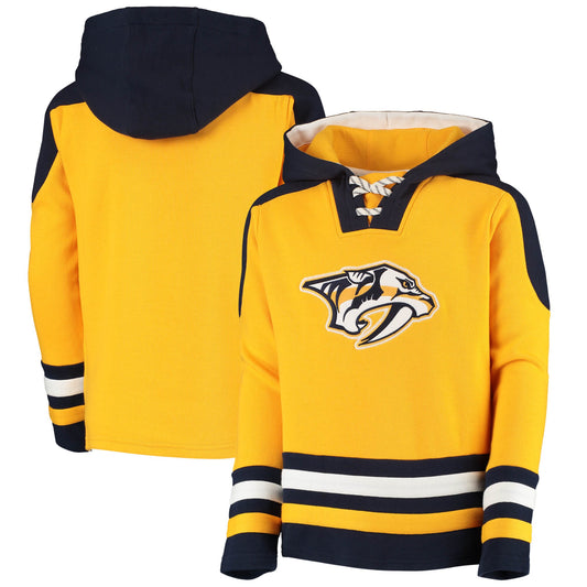 Nashville Predators Youth Ageless Must-Have Lace-Up Pullover Hoodie - Gold