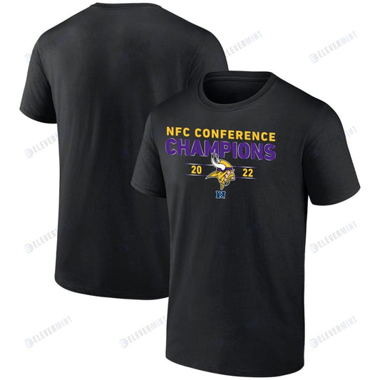 Minnesota Vikings 2022 NFC Conference Champions Kick T-Shirt - Black