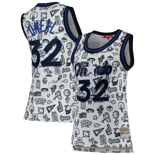 Shaquille O'Neal Orlando Magic Mitchell & Ness Women's 1994 Doodle Swingman Jersey - White