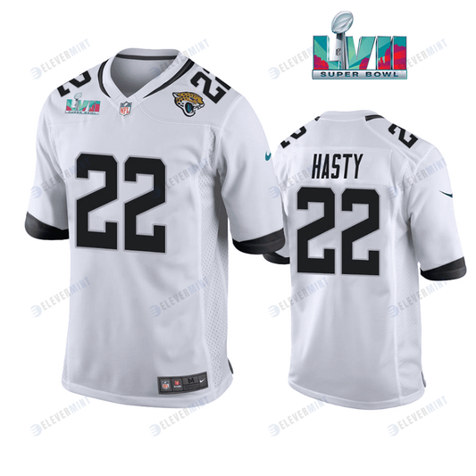 White Jamycal Hasty 22 Jacksonville Jaguars Super Bowl LVII Super Bowl LVII White Men Game Jersey- White