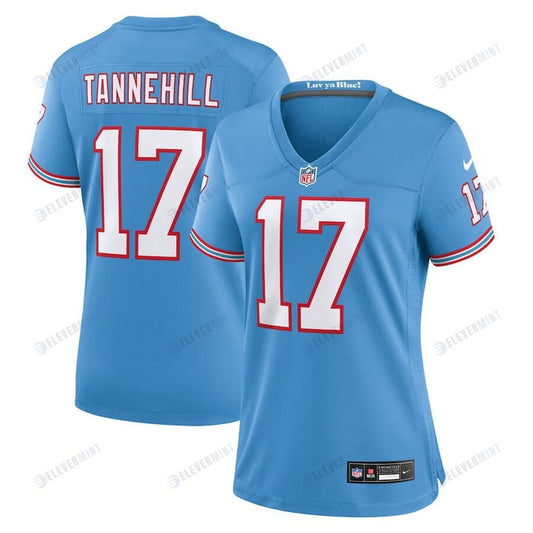 Ryan Tannehill 17 Tennessee Titans Oilers Throwback Alternate Game Women Jersey - Light Blue