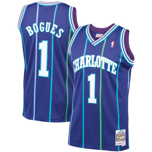 Youth Charlotte Hornets Muggsy Bogues Mitchell & Ness Purple 1994-95 Hardwood Classics Swingman Jersey